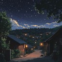 soft piano melodies embrace tranquil anime night landscapes.