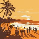 upbeat calypso rhythm with joyful steel drum melodies