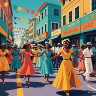 upbeat rhythm, vibrant samba essence