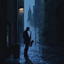 a soulful saxophone instrumental reflecting deep urban solitude.