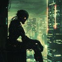 a dark, futuristic techno track