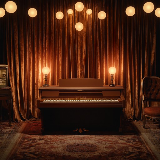 A tranquil instrumental cabaret piece featuring gentle piano melodies that evoke the intimate atmosphere of a classic night lounge, enveloping the listener in dreamy, nostalgic tones.