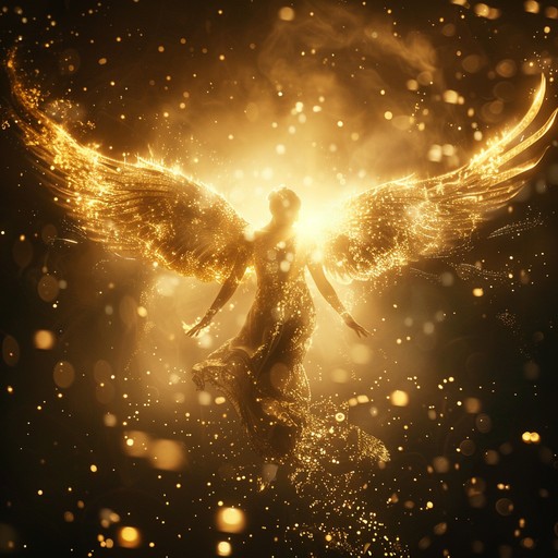 An ethereal blend of deep trap beats intertwined with angelic spiritual chants creating a transcendental auditory journey of introspection and elevation