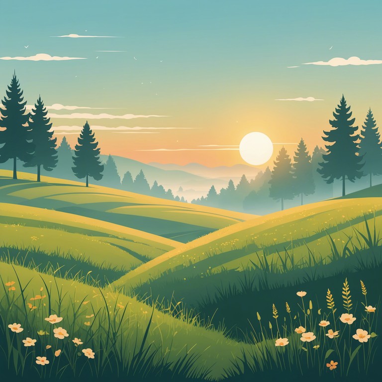 This piece combines serene melodics with subtle rhythmic textures, evoking imagery of a gentle breeze through an open meadow. Soft synths mingle with acoustic elements to create an aura of peaceful solitude.
