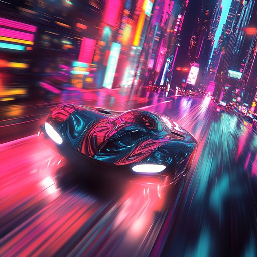 Dive into a high energy techno track that conjures the vibe of racing through a neon lit futuristic city, where every beat fuels the chase.