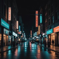 vibrant city life expressed through blues