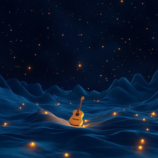Mesmerizing guitar whispers across a starry, ethereal experimental rock wonderland, evoking a sense of cosmic serenity and introspection. This instrumental track blends gentle reverberations with subtle distortions, creating a dreamy auditory journey that transcends earthly boundaries, perfect for relaxation and deep thought.