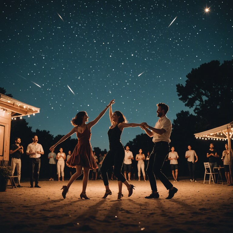 Imagine energetic salsa rhythms pulsating under a starlit sky, energizing a crowd of enthusiastic dancers with every trumpet blast and rhythm shake. Perfect for creating or enhancing summer night festivities.