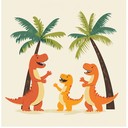 an energetic instrumental making kids dance with dinosaur beats
