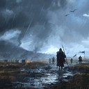 cinematic and rebellious with dramatic orchestral elements
