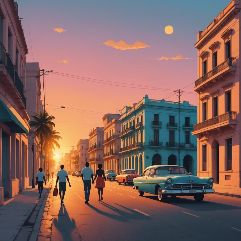 This track features a soothing, gentle mambo rhythm paired with soft melodic structures, creating a peaceful ambiance that transports the listener to a serene evening in havana. The music flows like a calm river, perfect for relaxation or a quiet dinner.