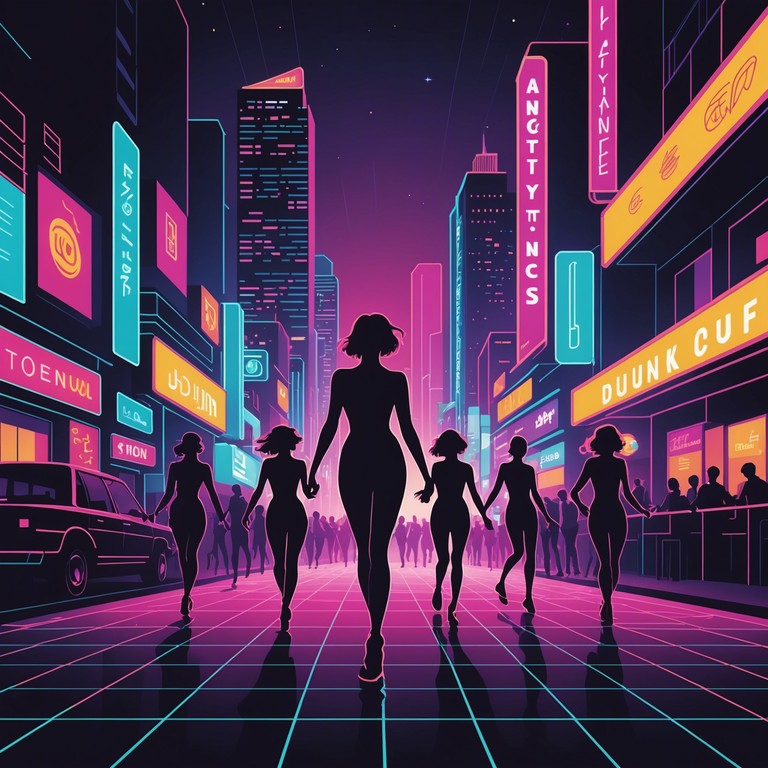 This dancepop track features a strong backbeat overlaid with energetic synthesizer riffs, conveying a sense of rebellion and energy. The music embodies the spirit of young defiance and freedom, striking a balance between danceable rhythms and a touch of chaotic freedom. Perfect for scenes requiring vigor and a modern, youthful edge.