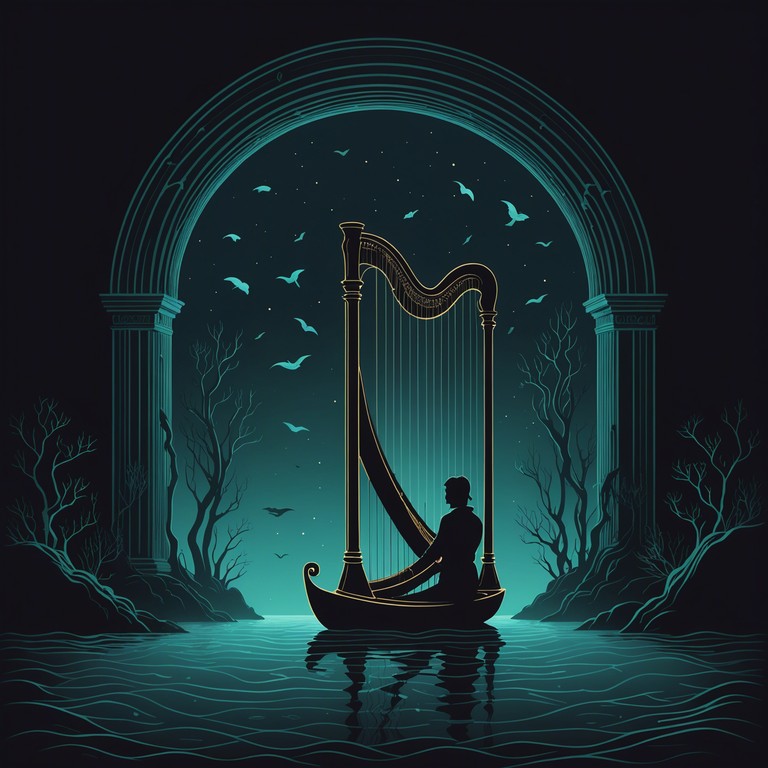 An immersive auditory experience that captures the soundscape of the ocean's least explored layers, emanating a chilling yet captivating aura through the stir of the harp.