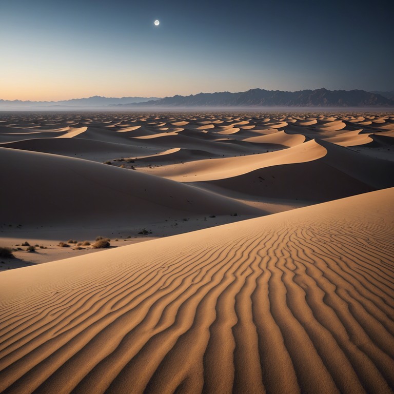 The music captures vibrant middle eastern nights where calm winds carry the melodious sound of the oud across the tranquil desert, blending tradition with the soft touch of modern serenity.