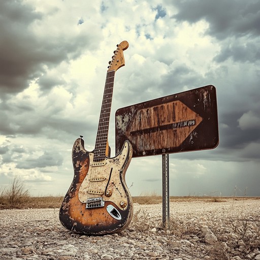 A gritty instrumental track that fuses 1950s blues with early rock and roll, featuring raw electric guitar riffs and a driving rhythm section that evoke dusty roads and hard times.