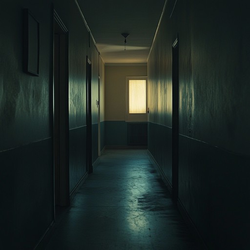 An instrumental minimalist composition that evokes a haunting atmosphere, resembling echoes reverberating through empty hallways and silent rooms.