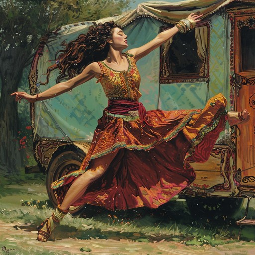 A festive and upbeat gypsy tune perfect for dancing and celebration. Featuring spirited violin melodies, driving accordion rhythms, and lively percussion. Captures the joyful and nomadic spirit of the romani people.