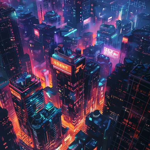 An intense, menacing future bass track with ominous synthesizers, deep bass, and a brooding atmosphere that creates a sense of danger and suspense. The music depicts a futuristic, shadowy metropolis where unforeseen threats lurk at every corner.