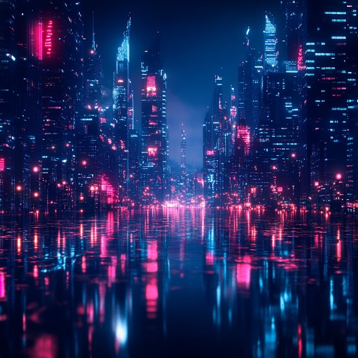 Imagine a bustling cityscape of the future, bathed in neon light and rhythmic energy. This musical piece melds bass heavy future bass elements with ethereal pads and melodic structures, creating a soundscape perfect for moments of introspective thought and technological musings.