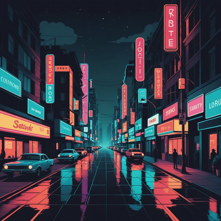 This track captures the essence of a restless, anxious night in a neon lit city during the 80s. The music swirls with synthesizer sounds that emulate the pulsating life and underlying tension of urban dusk to dawn life.