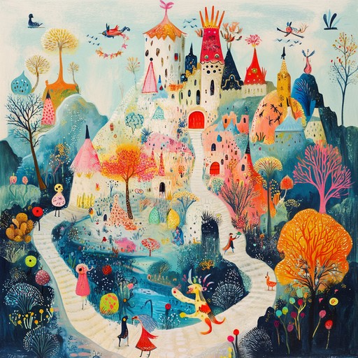 A spirited, cheerful nursery rhyme that invites children to explore a wondrous world of imagination and joy. This lively piece features enchanting melodies and playful rhythms that evoke feelings of happiness and whimsy.