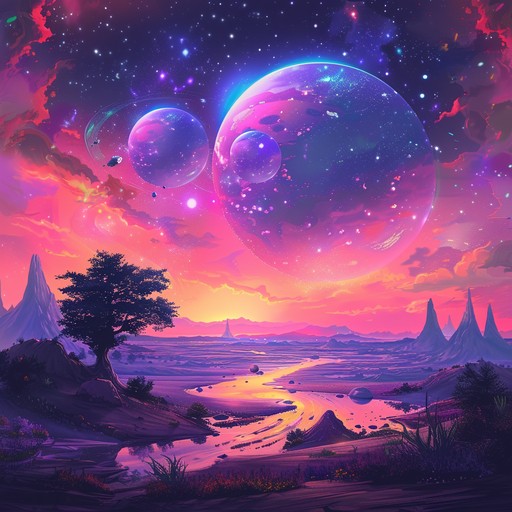 Dive into a colorful, surreal soundscape blending infectious k pop rhythms with psychedelic elements. A celestial journey encapsulated in every beat and melody.