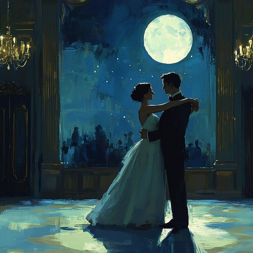 A graceful waltz that evokes the quiet romance of a moonlit night in a grand ballroom, blending soothing melodies to create an atmosphere of refined charm and subtle allure