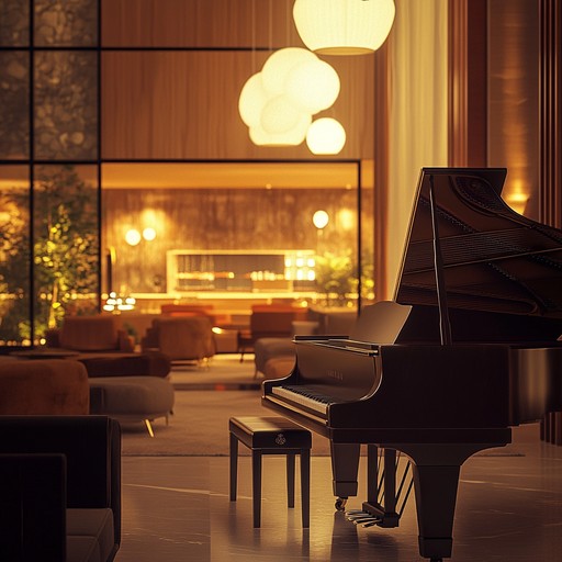 A smooth and calming instrumental piece set in a cabaret style lounge. The gentle piano melodies are accompanied by subtle background instrumentation, creating a tranquil and peaceful atmosphere suitable for unwinding and relaxation.