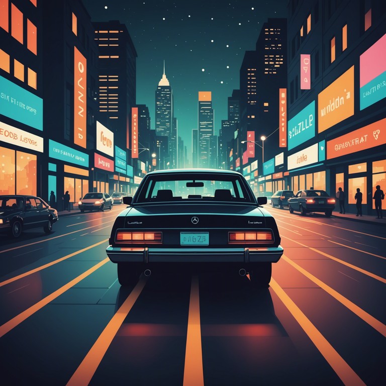 Imagine cruising smoothly down endless city streets, illuminated by the warm glow of neon signs and a clear starlit sky. This track paints a musical portrait of tranquility and gentle motion in an urban setting.