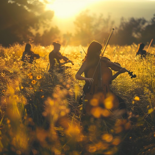 An exuberant orchestral arrangement where strings capture the essence of morning, full of light and spirited rhythms, bringing a sense of joy and upliftment.