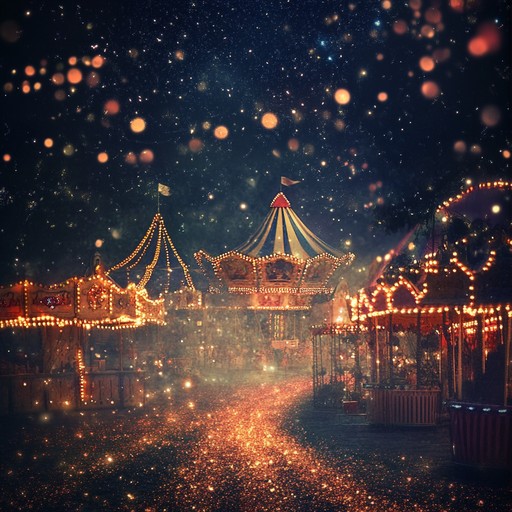 Imagine a lively carnival where glitter and joy splash around, the song paints a playful scenery with constant twinkling and cheerful melodies.