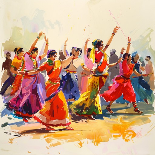 Immerse yourself in a vibrant, upbeat hindustani composition that captures the essence of festive celebrations, featuring energetic rhythms and enchanting melodies that inspire dance and joy.