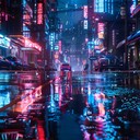 driving synths and atmospheric soundscapes for cyberpunk mood.