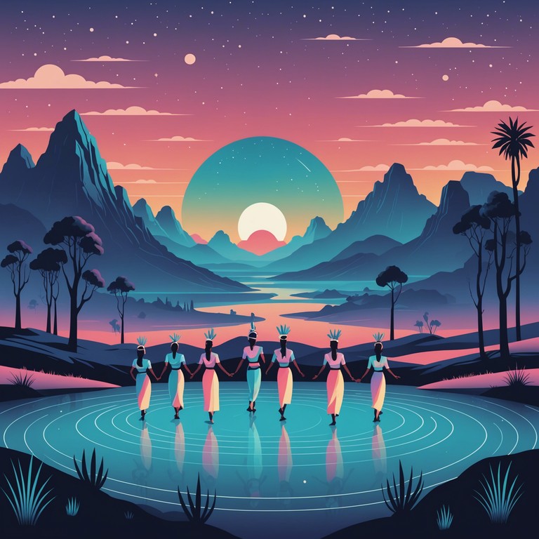 This track melds the pulsating rhythms of traditional ethnic instruments with the sleek, synthesized sounds of the future, creating a bridge between past and future, tradition and innovation. The music flows like a river through a landscape that is at once familiar and alien, offering listeners a sonic journey that is both reflective and forward looking