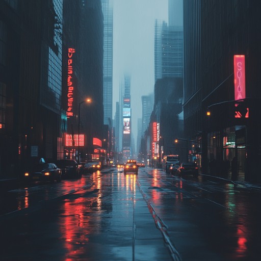 Intricate synth textures capture the melancholic atmosphere of city streets at dusk, blending dark tones and brooding beats.