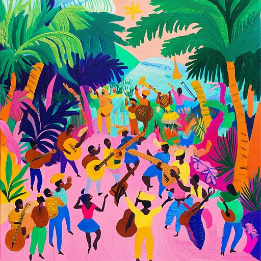 An upbeat instrumental that fuses the pulsating rhythms of brazilian samba with modern electronic adjunct elements, crafting an exhilarating soundscape reminiscent of lively street celebrations.