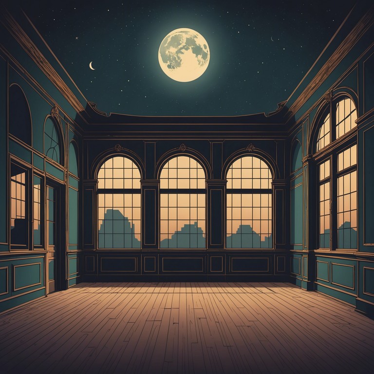 Picture an aging, grand ballroom under the moonlight, void of life yet full of past tales. As the clock strikes midnight, the soft, haunting strains of a lone violin begin to play a tense waltz, echoing through the shadows and the cobwebbed chandeliers. The music swirls like the night wind, evoking feelings of nostalgia mixed with a chilling sense of something lurking just beyond sight.