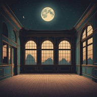 eerie dance in moonlit abandoned ballroom