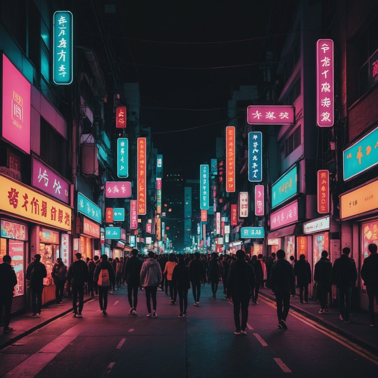 In the heart of a neon bathed city during the peak hours of night, pulsating synth beats mimic the adrenaline of a high speed chase, providing a soundtrack to the urban night life.