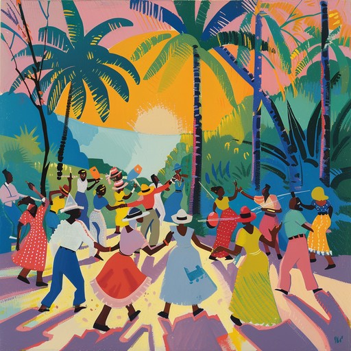 A lively, exuberant track personifies a sunny festival celebration with vibrant harmonies, infectious rhythms, and an energetic progression that evoke pure joy and ecstatic emotion. Imagine clapping hands, jubilant faces, and dancing in the sun.