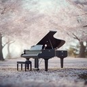 soft piano piece illustrating love's bloom among cherry trees.