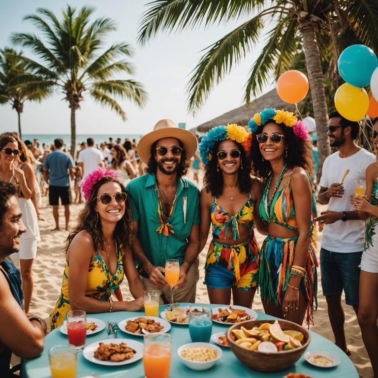 This track captures the essence of a sun drenched beach party in brazil, upbeat and thrilling. The music builds with a pulsating rhythm leading to a crescant of samba beats that embody the spirit of carnival. A compelling bass line tethered to crisp percussion makes every second irresistibly danceable.