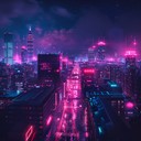 a dark, atmospheric journey through a futuristic cityscape