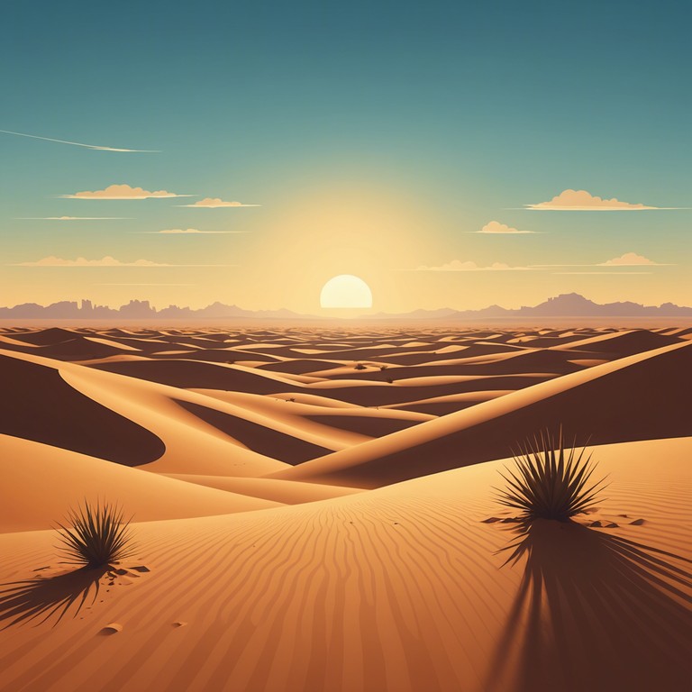 In this track, a smooth, reflective melody evokes images of vast, serene desert plains under a wide, open sky. The music slowly builds a narrative of solitude and introspection, perfect for deep thoughts or background ambiance.