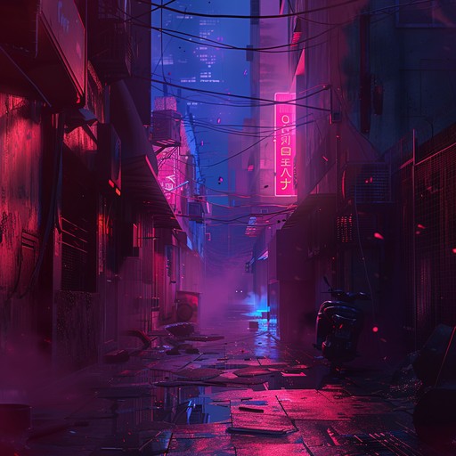 A raw, aggressive lofi track where the serenity of jazzy grooves is harshly disrupted by powerful electronic blasts and gritty guitar distortions, painting a picture of modern city life's inner turmoil.