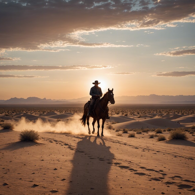 This composition captures the essence of a lone rider traversing the expansive, rough terrains of the desert. The track combines moving melodies that evoke a sense of adventure and resilience, reflecting the spirit of the wild west and the solitude of the desert.