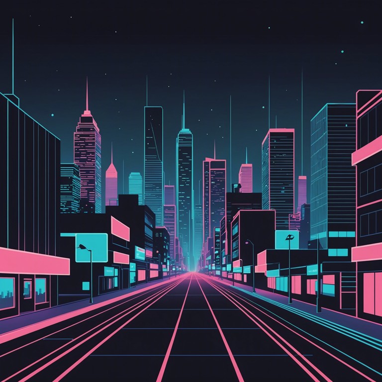 In a journey through a retro futuristic city drowned in neon lights, echoes of neon dreams captures the essence of nostalgia and solitude through its melancholic, synthesizer driven melodies. As the song progresses, the soundscape deepens, drawing listeners into a world of reflective thoughts and the poignant beauty of digital isolation. The track uses lush pads and a persistent, slow tempo beat to emulate the feeling of wandering alone through a city at night, reflecting on past memories and unrealized futures.