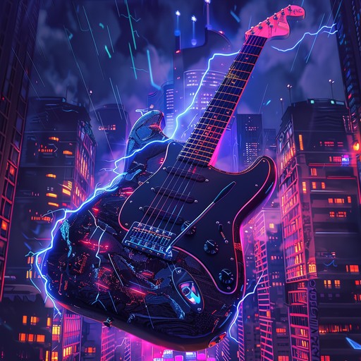 Dive into a pulsating world of powerful electronic beats intertwined with dynamic electric guitar riffs. It's a musical storm that's bold, fiery, and relentless.