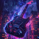 highly energetic clash of electric guitar and beats