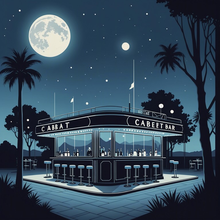 In this piece, the music conjures images of a dreamlike cabaret scene under a moonlit sky. Ethereal melodies weave through complex harmonics, creating an atmosphere of mystery and allure. The composition uses a subtle progression to enhance the dreamy ambiance, eventually swelling to a gentle yet profound crescendo that echoes the in between moment of night and dawn.